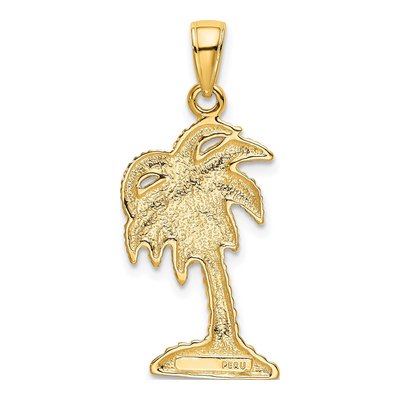 10K Yellow Gold Palm Tree Pendant – view 5