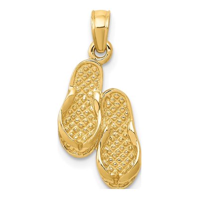 10K Yellow Gold Flip-Flops Pendant