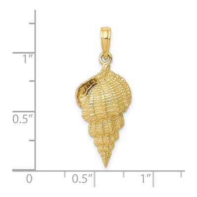 10K Yellow Gold Conch Shell Pendant – view 4