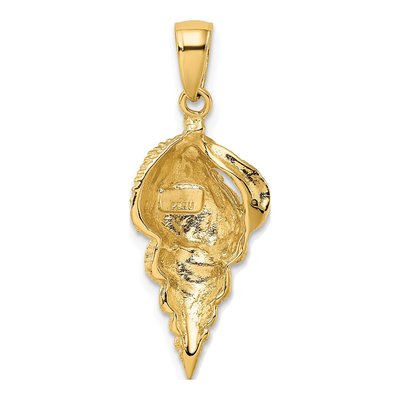 10K Yellow Gold Conch Shell Pendant – view 5