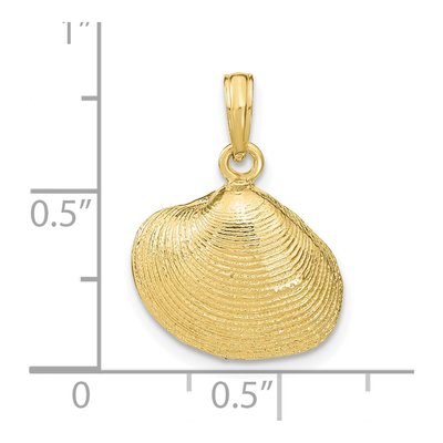 10K Yellow Gold Clam Shell Pendant – view 4
