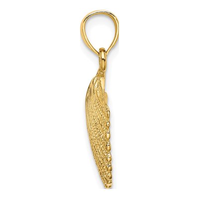 10K Yellow Gold Scallop Shell Pendant – view 3
