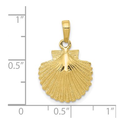 10K Yellow Gold Scallop Shell Pendant – view 4