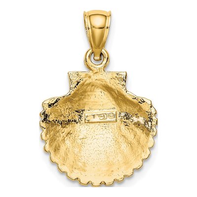10K Yellow Gold Scallop Shell Pendant – view 5
