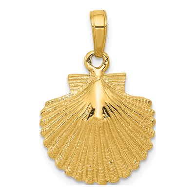 10K Yellow Gold Scallop Shell Pendant
