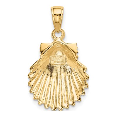 10K Yellow Gold Scallop Shell Pendant – view 4