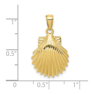 10K Yellow Gold Scallop Shell Pendant – view 5