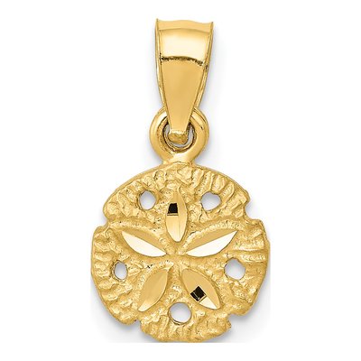 10K Yellow Gold Sand Dollar Pendant