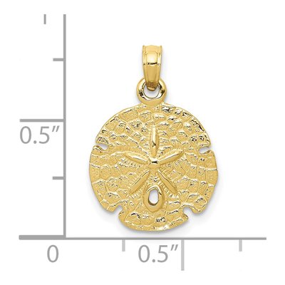10K Yellow Gold Sand Dollar Pendant – view 4