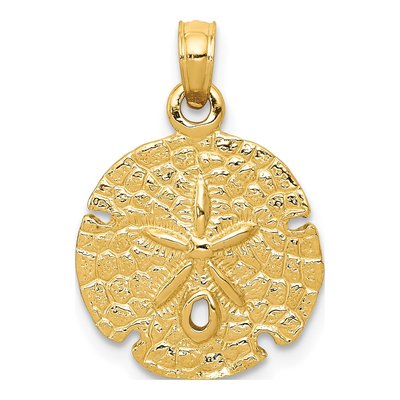 10K Yellow Gold Sand Dollar Pendant