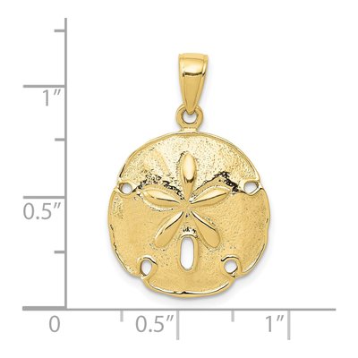 10K Yellow Gold Cut-Out Sand Dollar Pendant – view 4