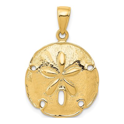 10K Yellow Gold Cut-Out Sand Dollar Pendant