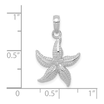10K White Gold Starfish Pendant – view 4