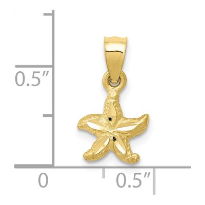 10K Yellow Gold Diamond-Cut Starfish Pendant – view 4