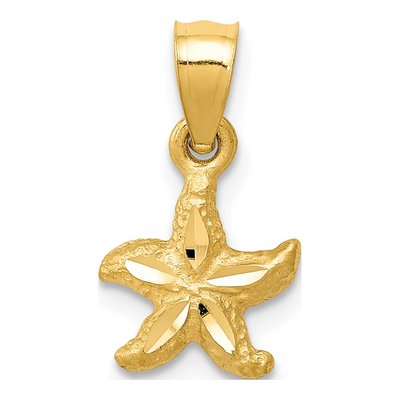 10K Yellow Gold Diamond-Cut Starfish Pendant