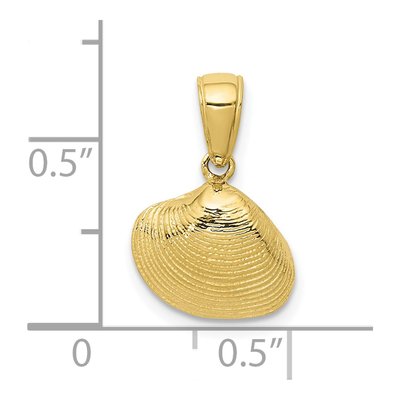 10K Yellow Gold Small Clam Shell Pendant – view 5