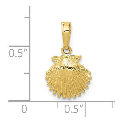 10K Yellow Gold Scallop Shell Pendant – view 4