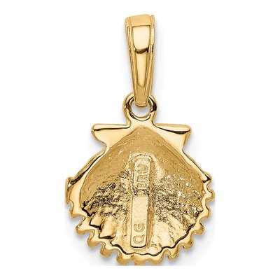 10K Yellow Gold Scallop Shell Pendant – view 5