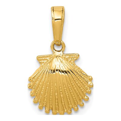 10K Yellow Gold Scallop Shell Pendant