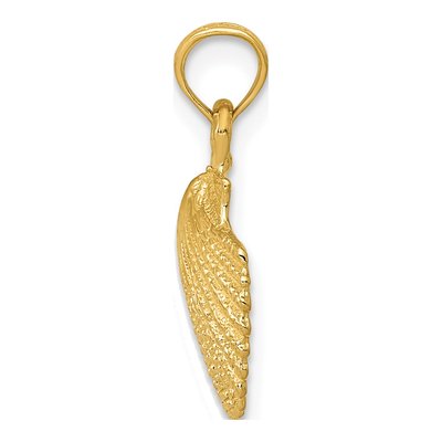10K Yellow Gold Scallop Shell Pendant – view 3
