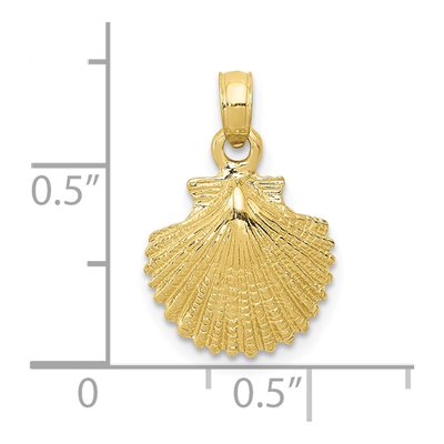 10K Yellow Gold Scallop Shell Pendant – view 4