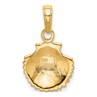 10K Yellow Gold Scallop Shell Pendant – view 5