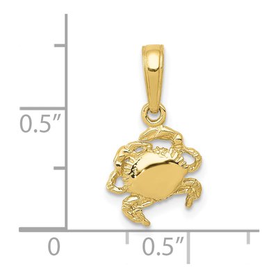 10K Yellow Gold Crab Pendant – view 4