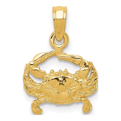10K Yellow Gold Crab Pendant