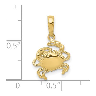 10K Yellow Gold Crab Pendant – view 4