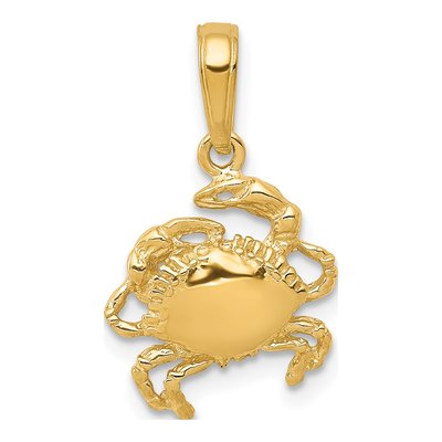 10K Yellow Gold Crab Pendant