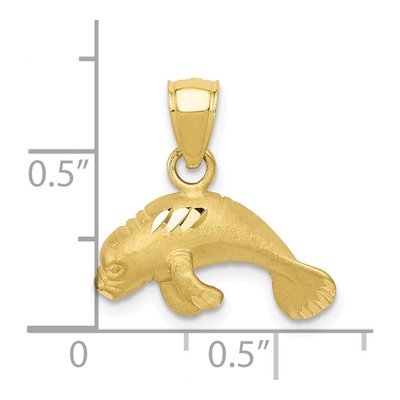 10K Yellow Gold Manatee Pendant – view 4