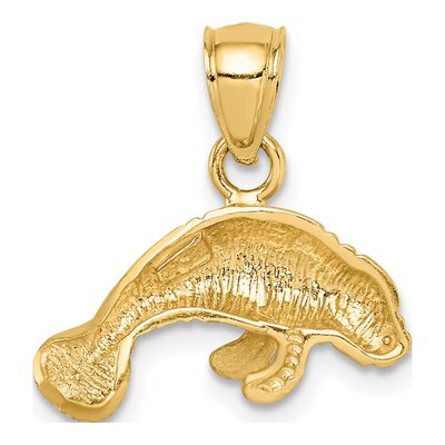 10K Yellow Gold Manatee Pendant – view 5