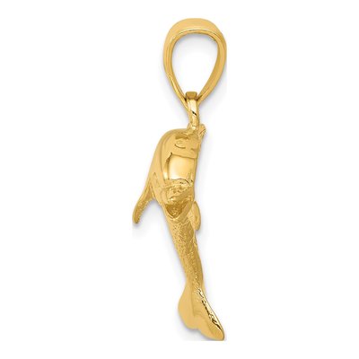 10K Yellow Gold Dolphin Pendant – view 3