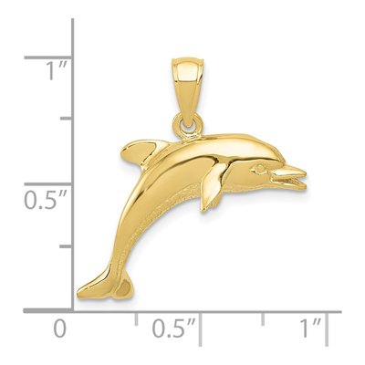 10K Yellow Gold Dolphin Pendant – view 4