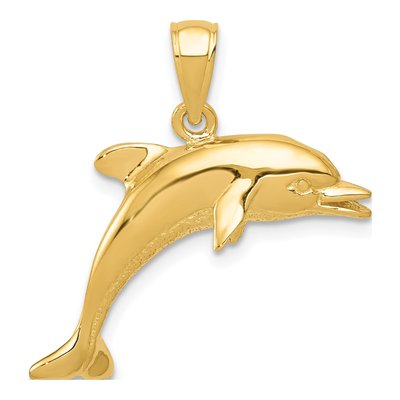 10K Yellow Gold Dolphin Pendant