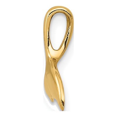 10K Yellow Gold Whale Tail Charm – view 3