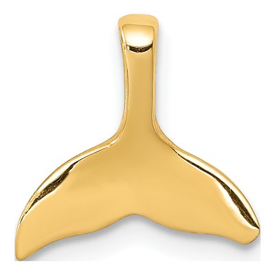 10K Yellow Gold Whale Tail Charm