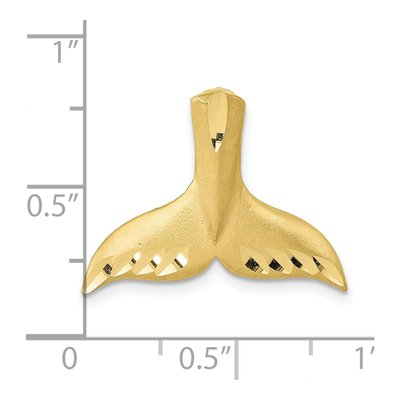 10K Yellow Gold Diamond-Cut Whale Tail Slide Pendant – view 4