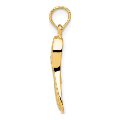 10K Yellow Gold 3-D Scuba Flipper Pendant – view 3