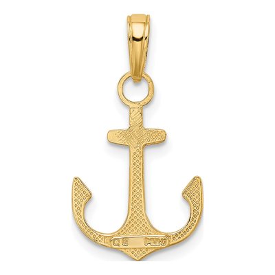 10K Yellow Gold Anchor Pendant – view 5
