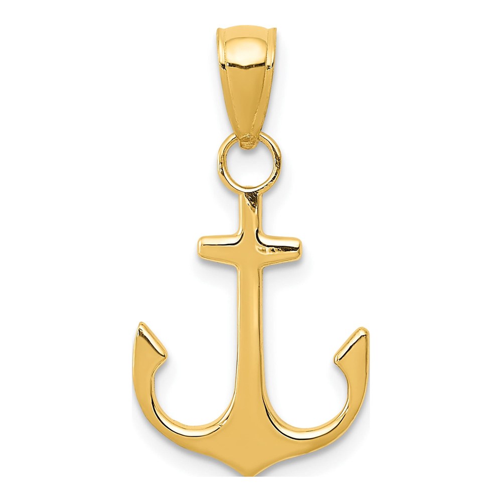 10K Yellow Gold Anchor Pendant