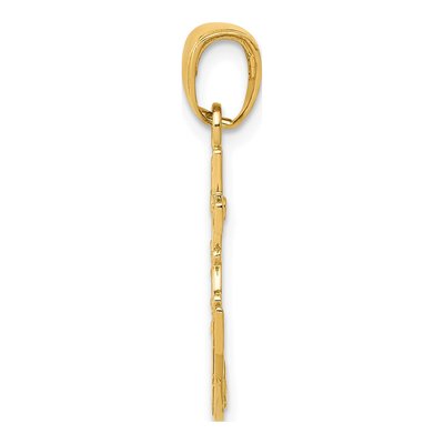 10K Yellow Gold Mariners Cross Anchor Pendant – view 3