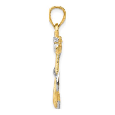 10K Yellow Gold Anchor Rope Pendant – view 3