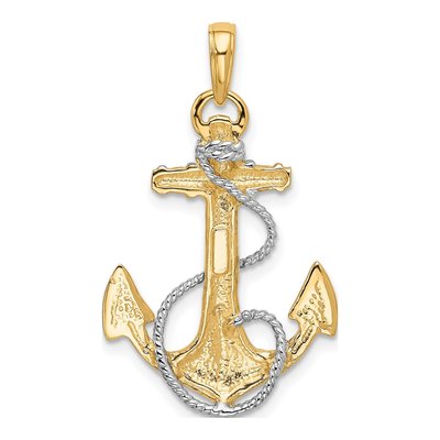 10K Yellow Gold Anchor Rope Pendant – view 5