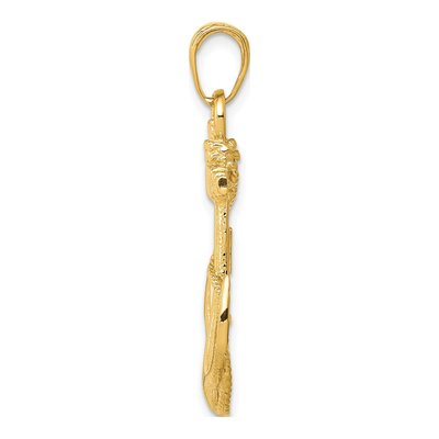 10K Yellow Gold Anchor Pendant – view 3