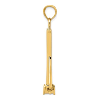 10K Yellow Gold 3D Anchor Pendant – view 3