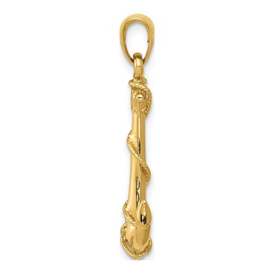 10K Yellow Gold Anchor Pendant – view 3