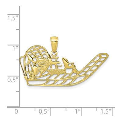 10K Yellow Gold Cut-Out Air Boat Pendant – view 4
