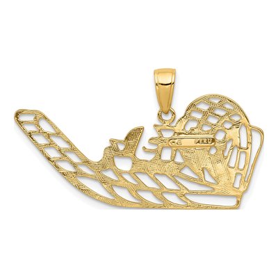 10K Yellow Gold Cut-Out Air Boat Pendant – view 5