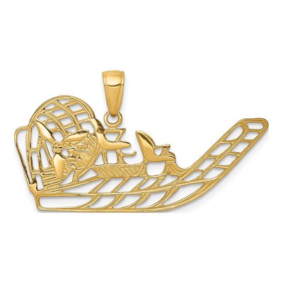 10K Yellow Gold Cut-Out Air Boat Pendant